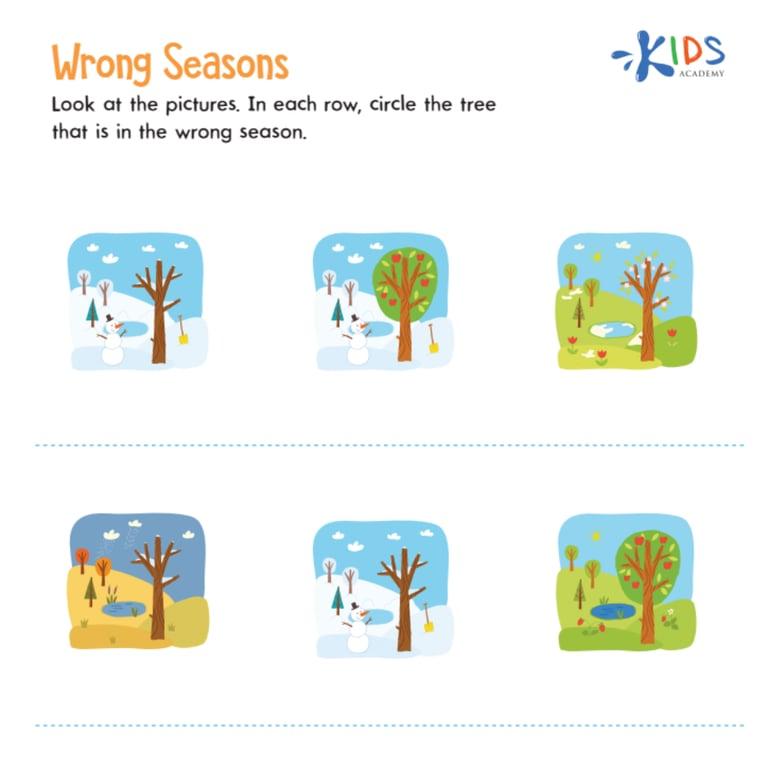 Elementary school Worksheet | Wrong Seasons