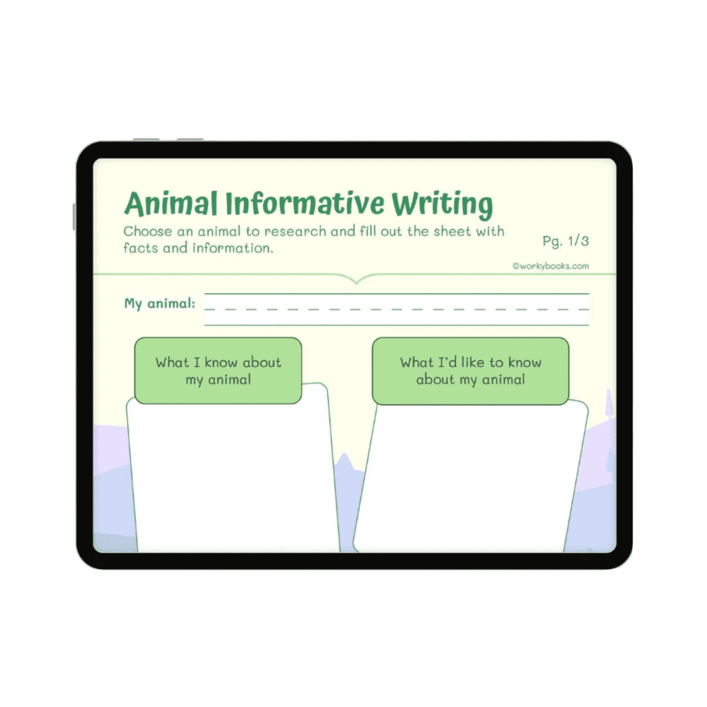 Elementary school Worksheet | Animal Informative Writing