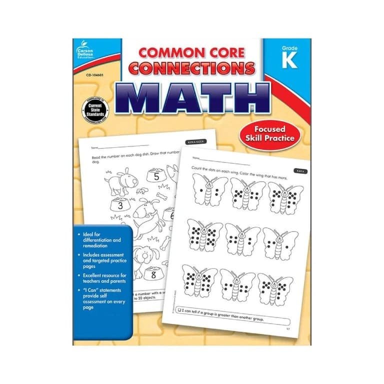 Elementary school Workbook | Common Core Connections Math Grade K