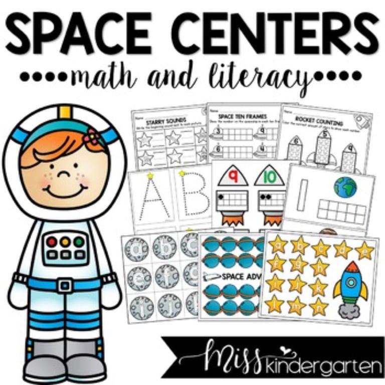 Elementary school Lesson Package | Space Theme Centers for Math and Literacy