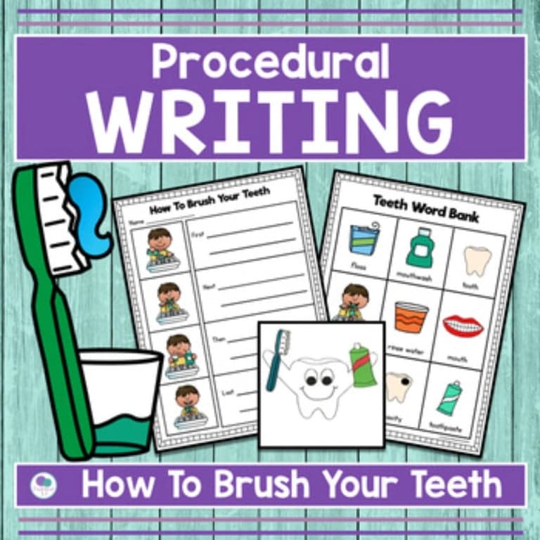 Elementary school Lesson Package | How to Brush Your Teeth Writing and Dental Health Craft