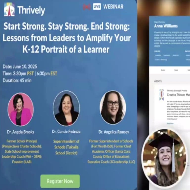 Elementary school Webinar | Lessons From Leaders to Amplify Your K-12 Portrait of a Learner