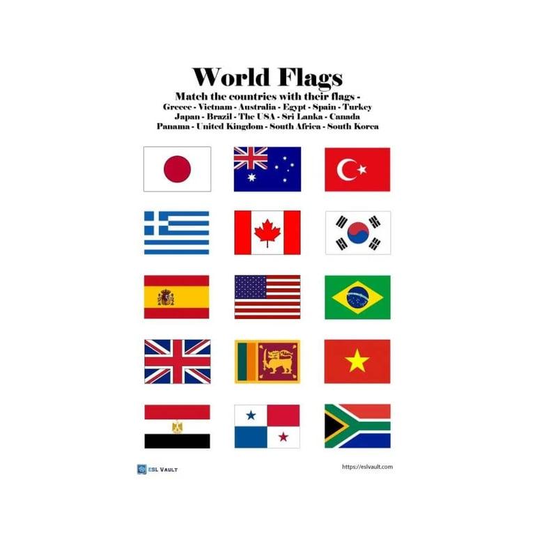 Elementary school Worksheet | World Flags