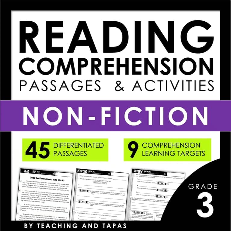 Elementary school Material | 3rd Grade Close Reading Passages Informational Text Nonfiction Close Reading