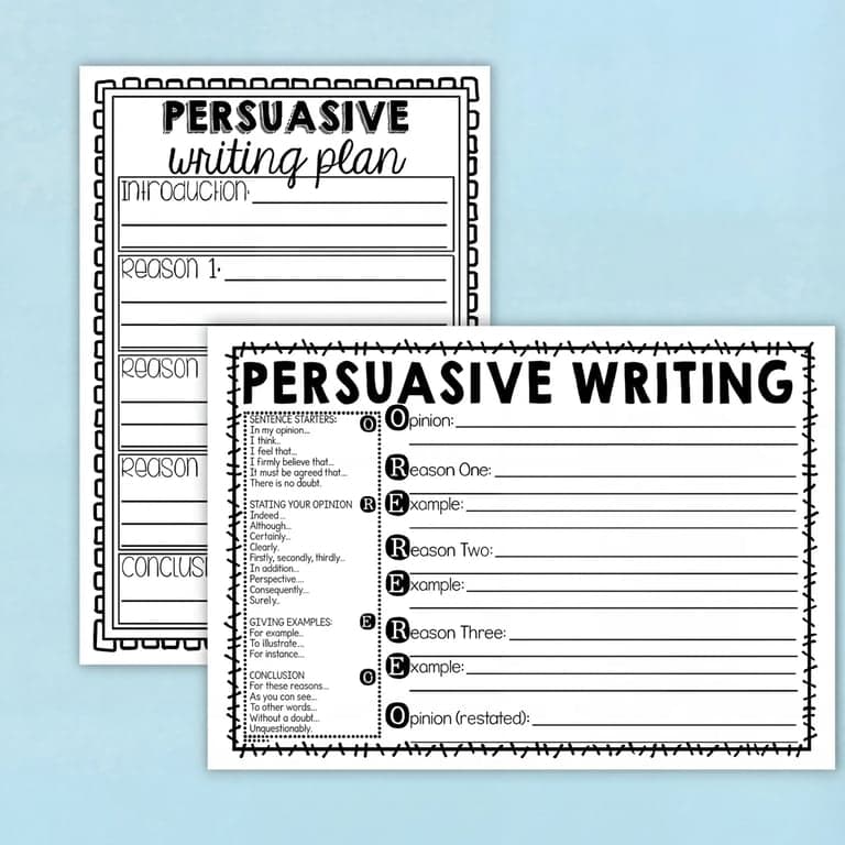 Elementary school Worksheet | Persuasive Writing Templates