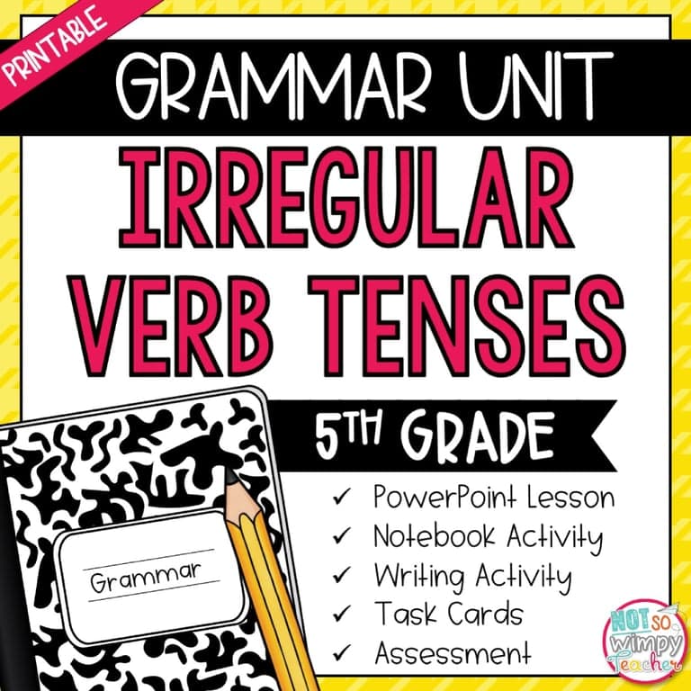Elementary school Lesson Package | Grammar Fifth Grade Activities: Irregular Verb Tenses