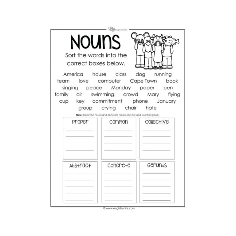 Elementary school Worksheet | Nouns