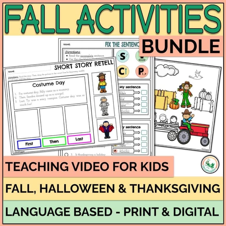 Elementary school Lesson Package | Fall, Halloween & Thanksgiving Activities