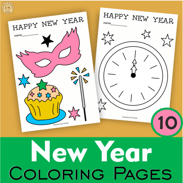 Elementary school Worksheet | New Year Coloring Pages for Kids