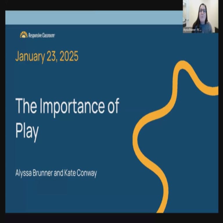 Elementary school Webinar | The Importance of Play - Strengthening School Communities Series