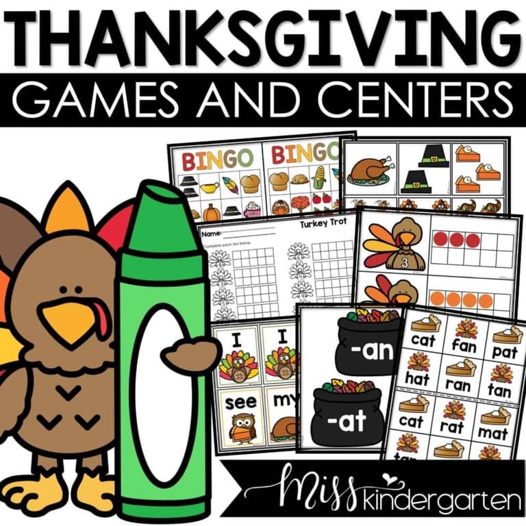 Elementary school Game | Thanksgiving Hands-On Math and Literacy Centers