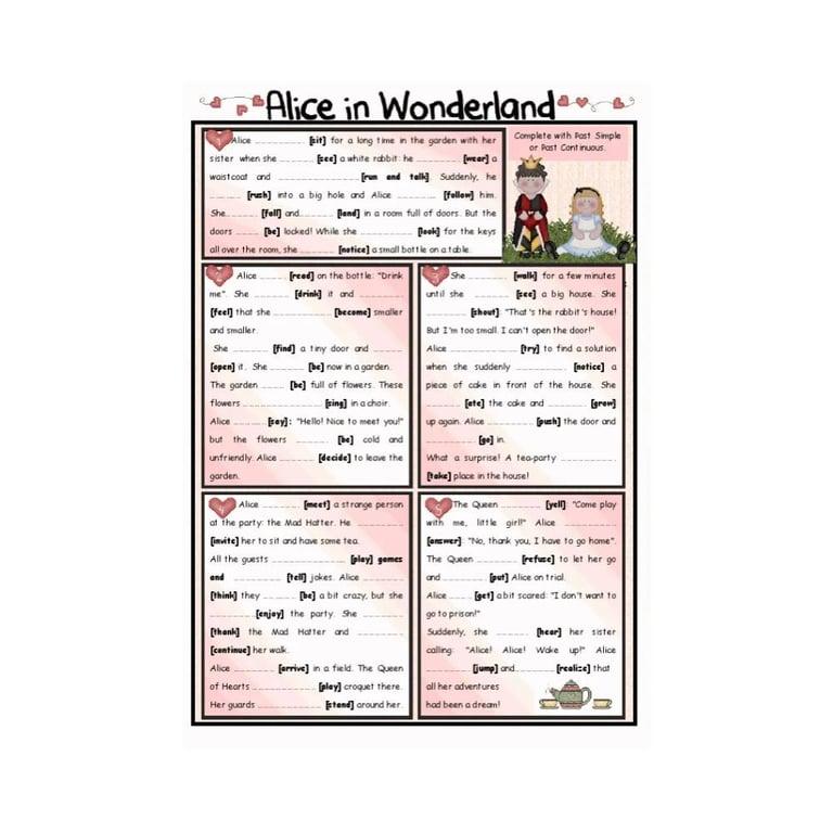 Elementary school Worksheet | Alice In Wonderland Exercises