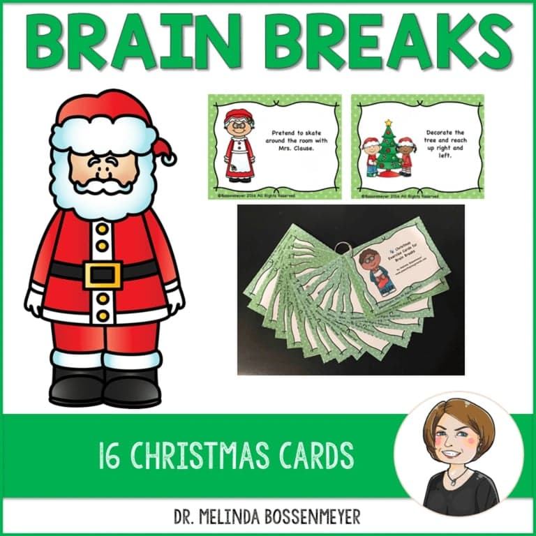 Elementary school Energizer | Brain Breaks: Christmas Exercise Cards