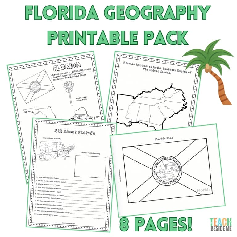 Elementary school Lesson Package | Florida State Geography Printable Pack