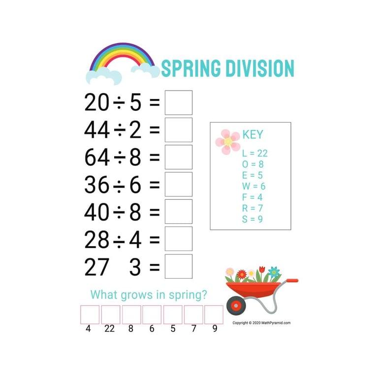 Elementary school Worksheet | Spring Division for Grade 3