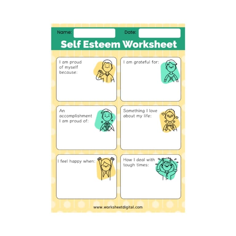 Elementary school Worksheet | Self Esteem Worksheet