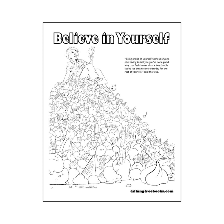 Elementary school Worksheet | Believe in Yourself Coloring Page