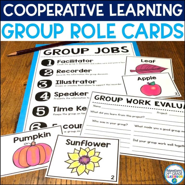 Elementary school Material | Cooperative Learning Group Role Cards