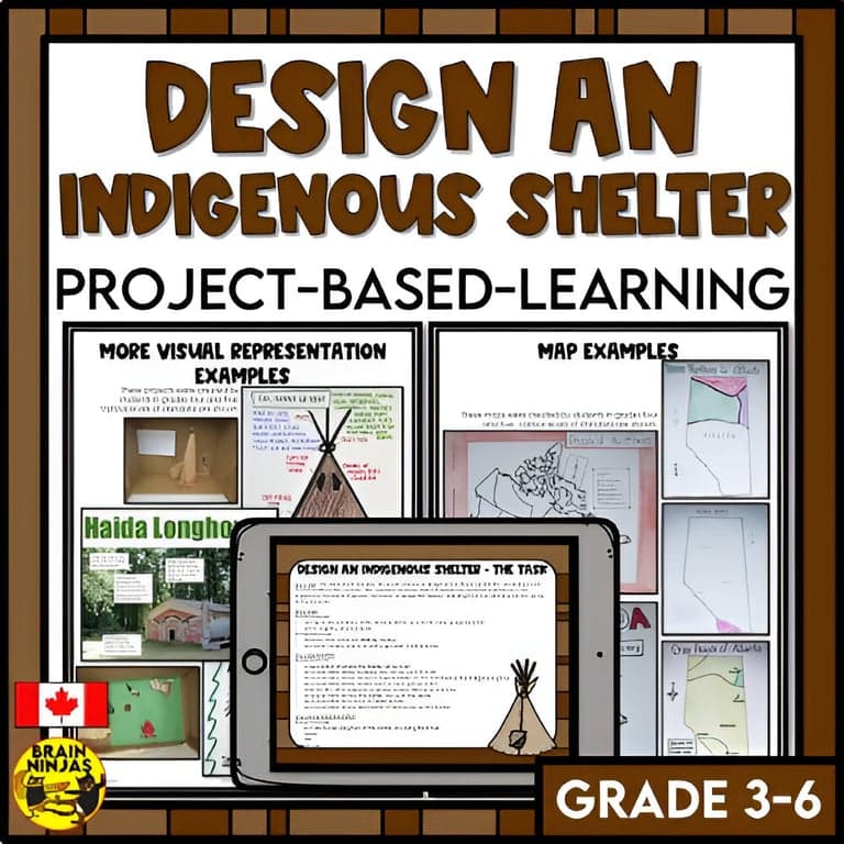 Elementary school Lesson Package | Design An Indigenous Shelter Project Based Learning