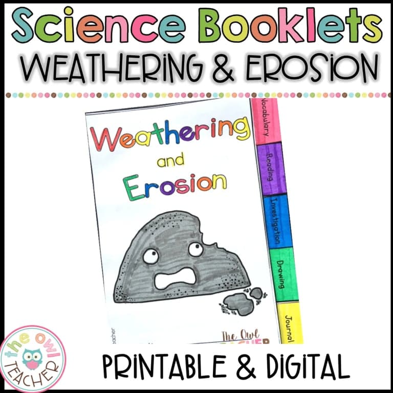 Elementary school Workbook | Weathering & Erosion Science Investigation Booklet Printable & Digital (Google)