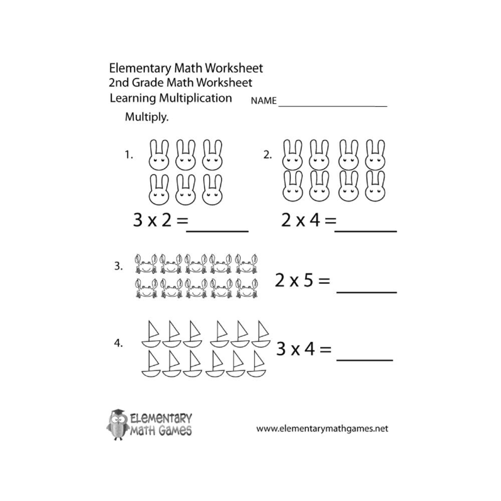 Elementary school Worksheet | Second Grade Multiplication