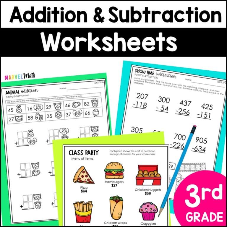 Elementary school Worksheet | 3rd Grade Addition & Subtraction Worksheets