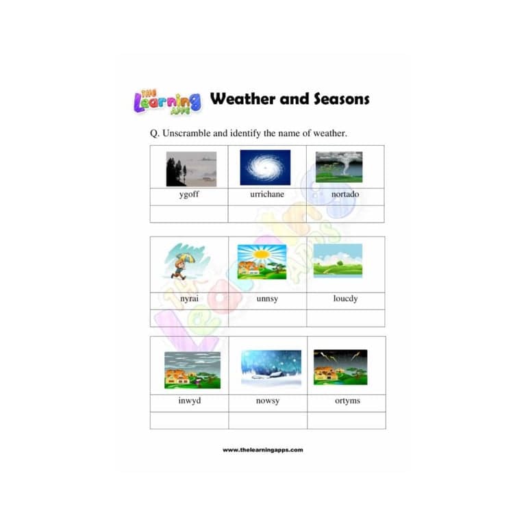 Elementary school Worksheet | Weather and Seasons for Grade 3