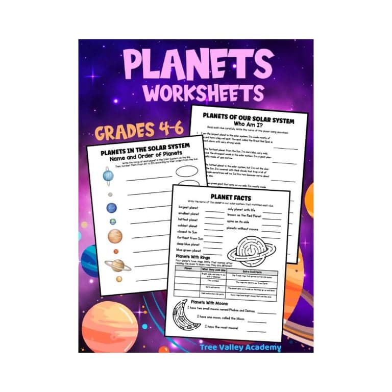 Elementary school Worksheet | Planets of Our Solar System