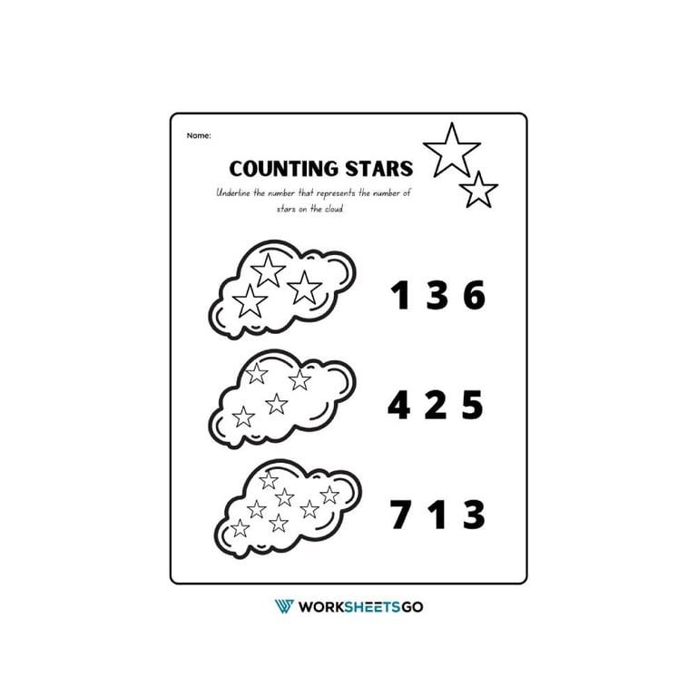 Elementary school Worksheet | Counting Stars