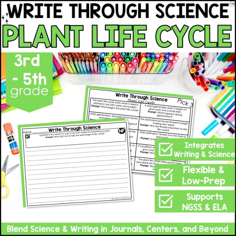 Elementary school Material | 3rd-5th Grade Plant Life Cycle Science Writing Prompts
