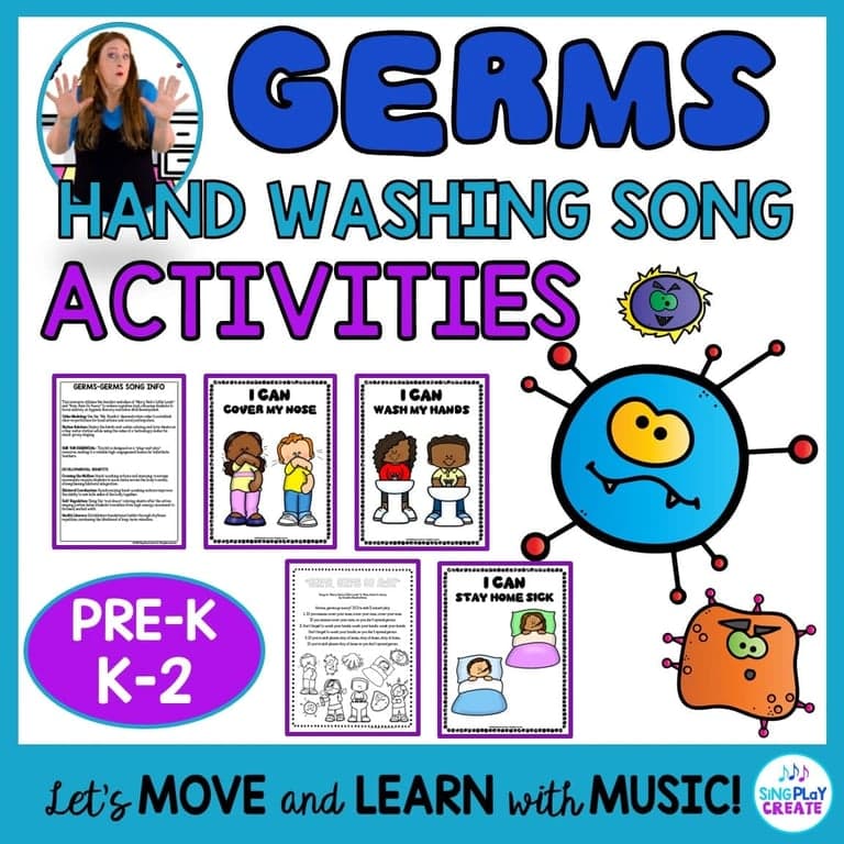 Elementary school Lesson Package | Classroom Song Wash Your Hands, Cover Your Nose: “Germs, Germs Go Away!”