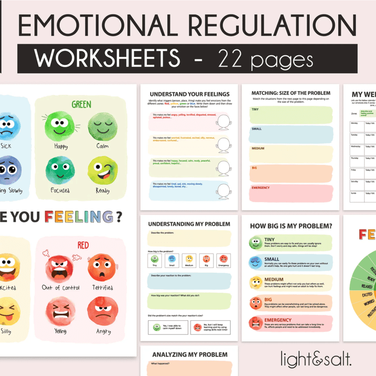 Elementary school Worksheet | Emotional Regulation by Light&Salt design