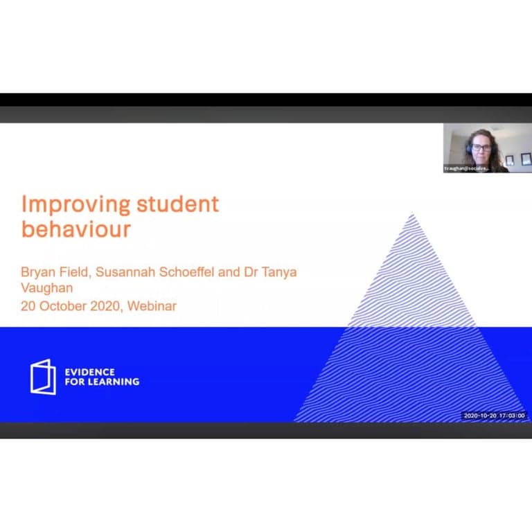 Elementary school Webinar | Improving Student Behaviour