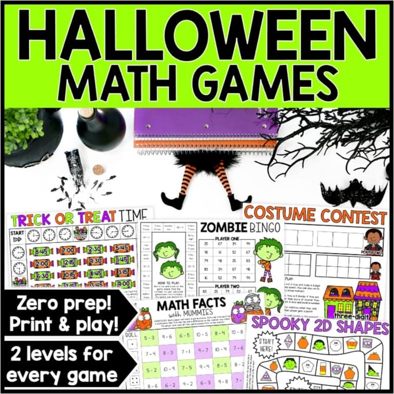 Elementary school Game | Halloween Math Games & Activities – No Prep Math Centers