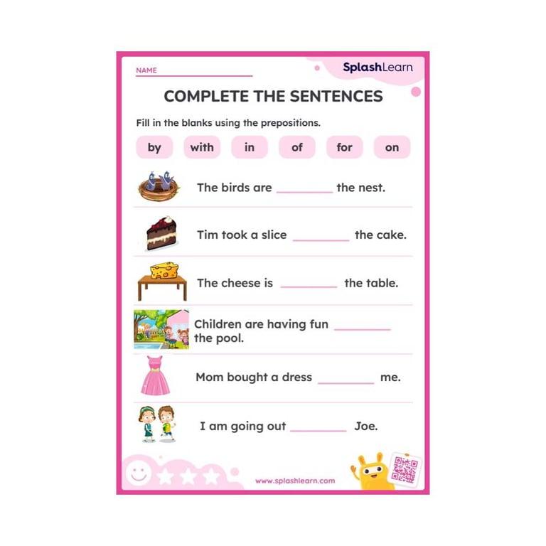 Elementary school Worksheet | Identify and Position the Prepositions