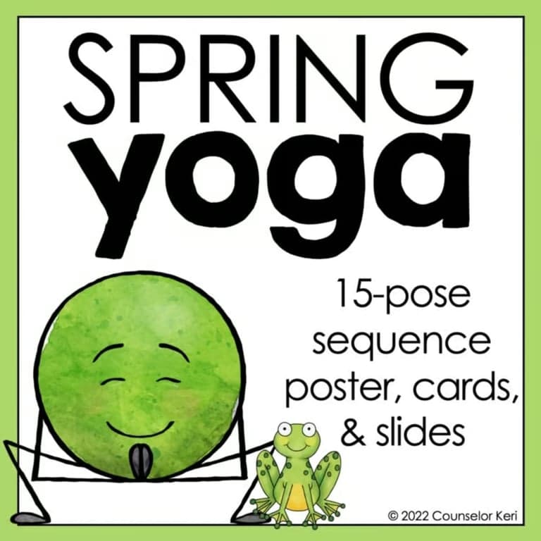 Elementary school Energizer | Spring Yoga Activity: Yoga Brain Break for School Counseling Lesson