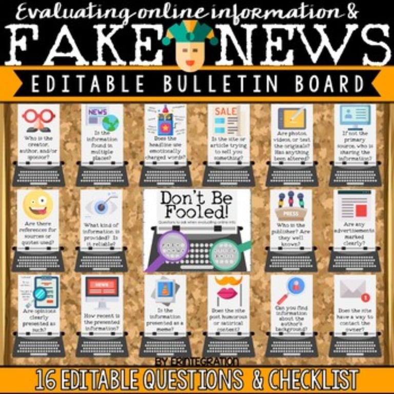 Elementary school Poster | Fake News & Evaluating Online Info Digital Citizenship