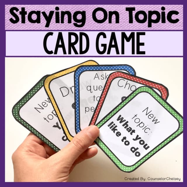 Elementary school Game | Conversation Skills Card Game: Staying on Topic