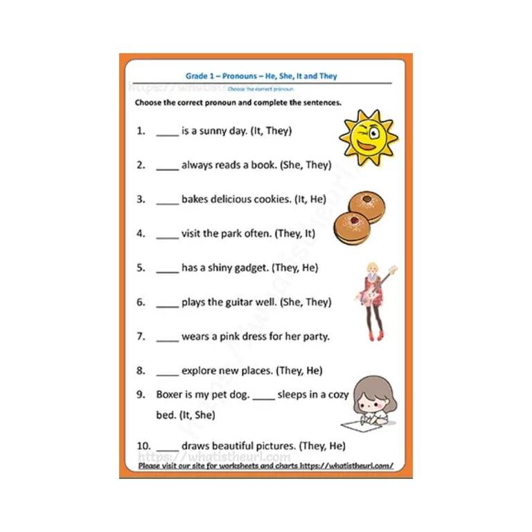 Elementary school Worksheet | Choosing Pronouns