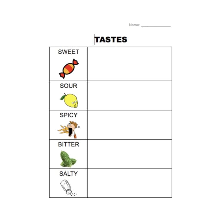 Elementary school Worksheet | Tastes Worksheet (Beginner ESL)