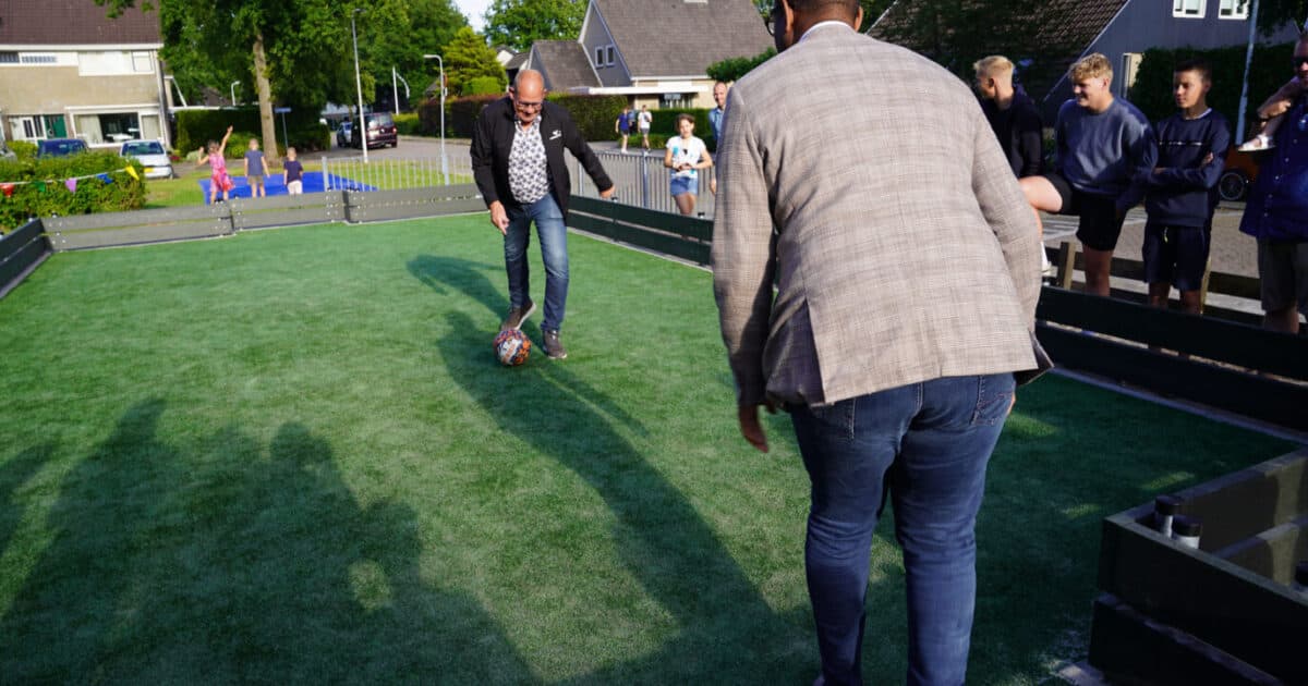 Panna cage for De Opstap primary school in Oentsjerk