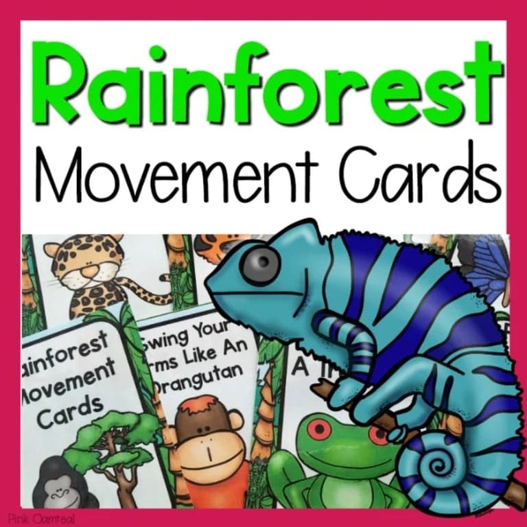 Elementary school Energizer | Rainforest Movement Cards and Printables