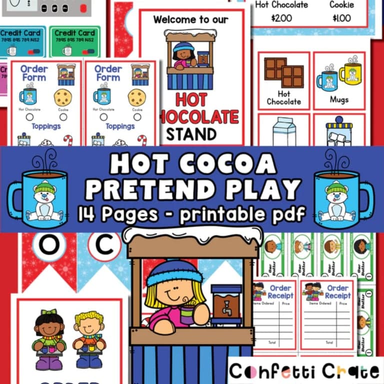 Elementary school Material | Hot Cocoa Stand Play Pack - Printable PDF