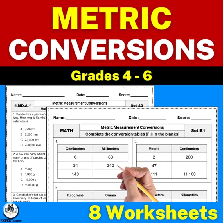 Elementary school Worksheet | Metric System Measurement Conversion