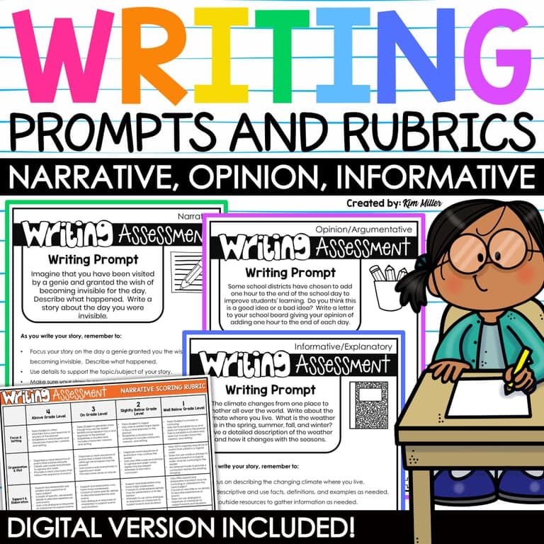 Elementary school Material | Writing Prompts Narrative Opinion Informational Paragraph and Essay Writing