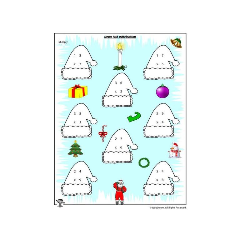 Elementary school Worksheet | Christmas and Winter Math for 2nd, 3rd and 4th Graders