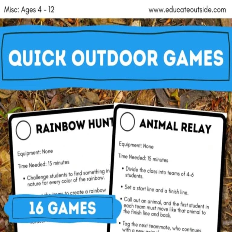 Elementary school Game | Quick Outdoor Games Reference Booklet - Lesson Starters
