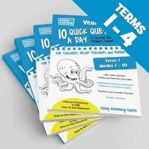 Elementary school Workbook | 10 Quick Questions a Day - Year 4 Bundle