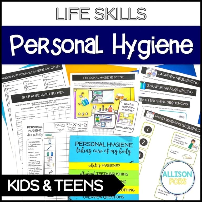 Elementary school Lesson Package | Personal Hygiene Functional Life Skills Activities for Kids and Teens