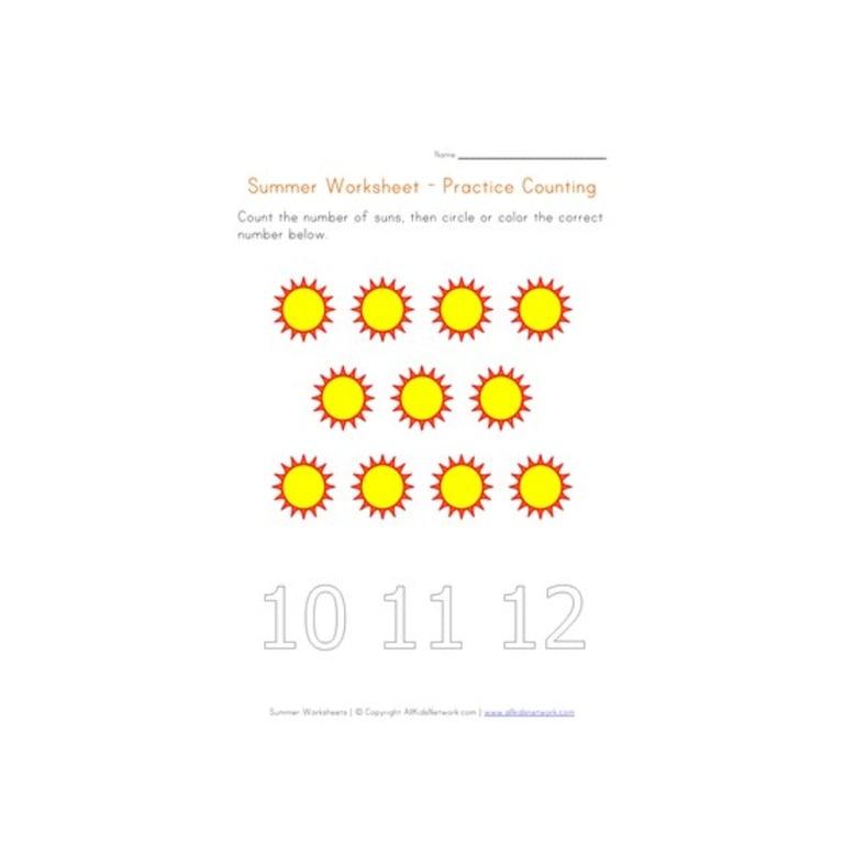 Elementary school Worksheet | Count the Suns